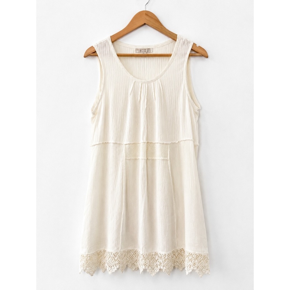 Spencer Alexis Sleeveless Mini Dress Lace Hem Rayon Blend Boho Vintage Size S